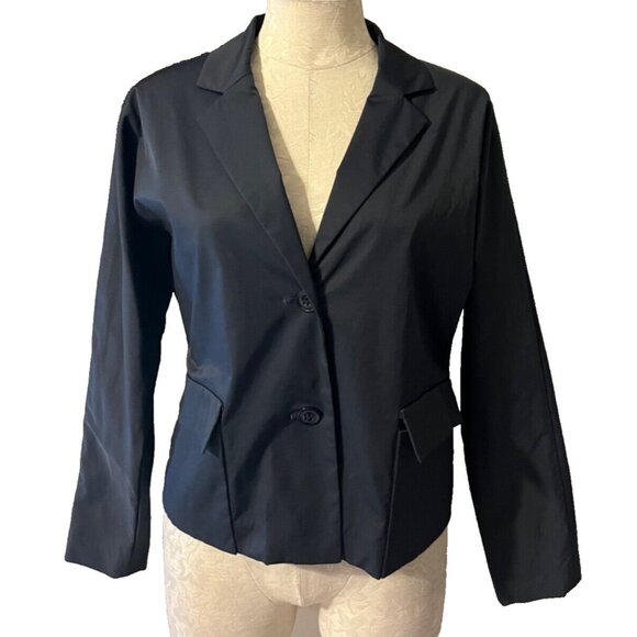 Doncaster Unlined Suit Jacket Blazer 8 Stretch Cotton Navy Blue Lightweight NWT - Picture 1 of 10